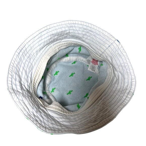 Boden Mini Kids Bucket Hat Light Wash Denim Embroidered Cactus Size‎ Medium - Picture 3 of 5